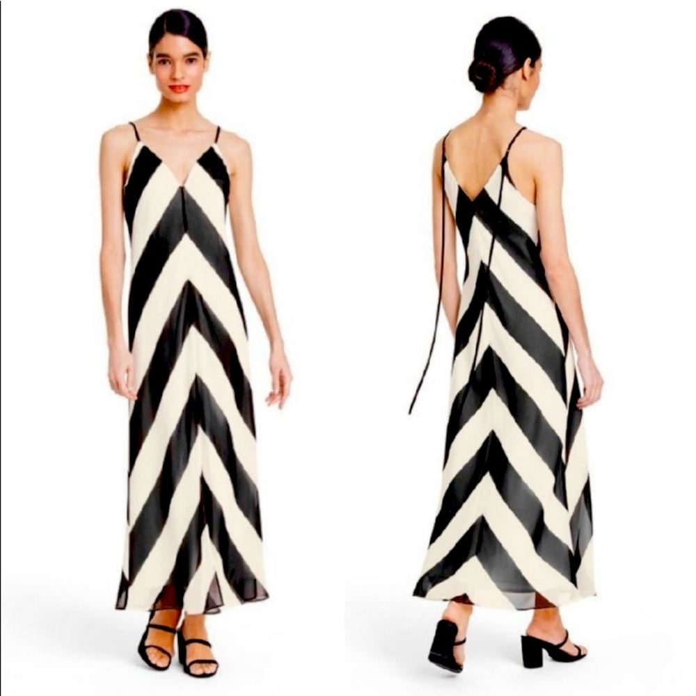 Christopher John Rogers Chevron Slip Dress